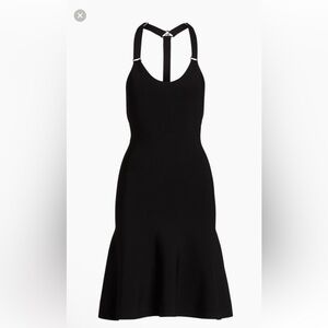 Ralph Lauren Black Midi Sleeveless Tie Waist Belt Dress L